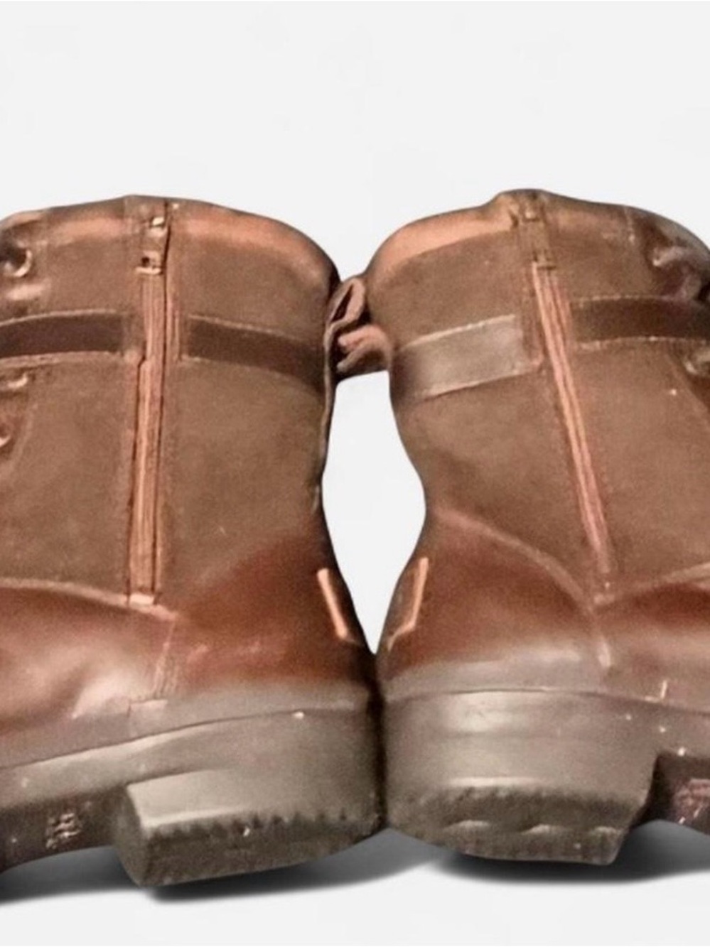 UGG Brown Leather & Wool Lace-Up Ankle Boot with Buckle - Picture 6 of 8